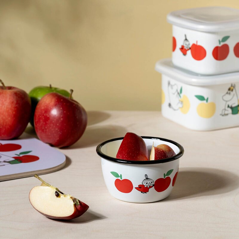 Muurla Mummi emaljeskål 30 cl Lille My røde epler
