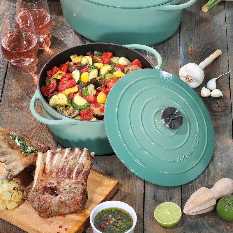 Küchenprofi Provence støpejernsgryte rund 26 cm 5,3L jade