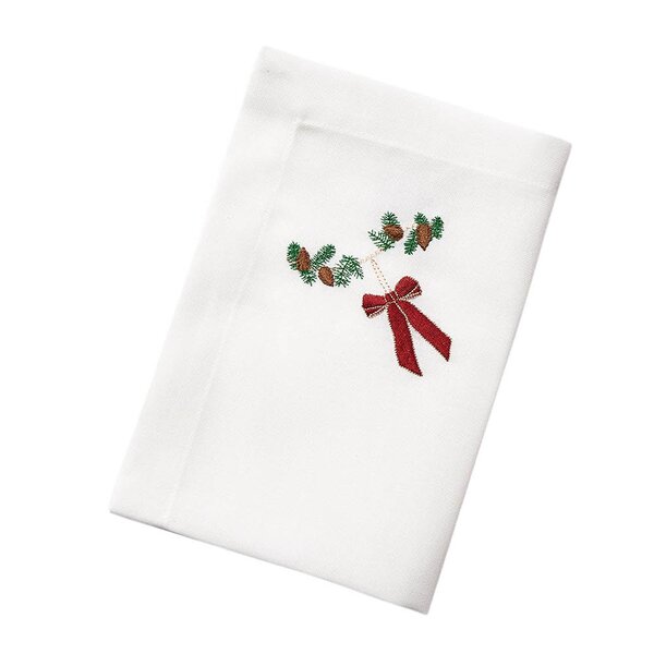 Langkilde & Søn Juleserviett med mørkerød sløyfe 50x50 cm