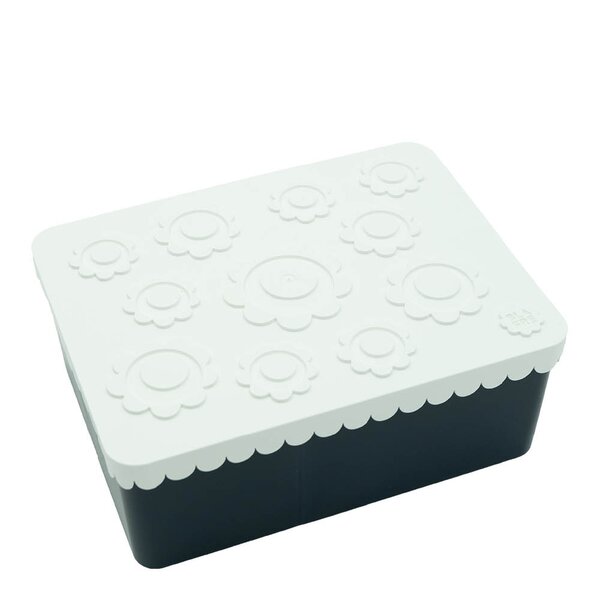 Blafre Matboks i plast treroms 7x14x19 cm Blomst hvit/marineblå