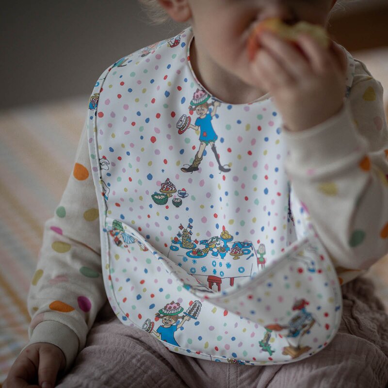 Rätt Start Pippi Langstrømpe smekke Bursdag hvit