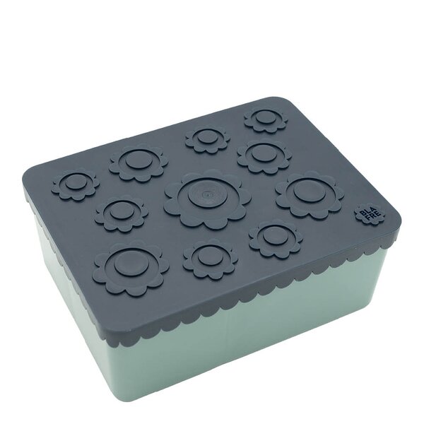 Blafre Matboks i plast treroms 7x14x19 cm Blomst marineblå/blågrønn