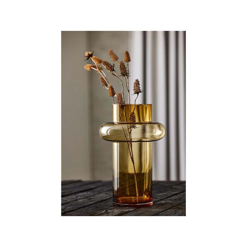 Lyngby Glas Tube vase 40 cm amber glass