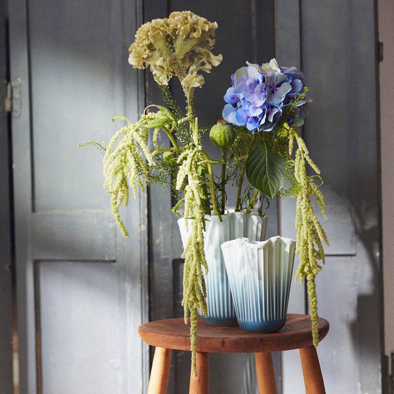 Kähler Hammershøi unfold vase 16,5 cm blå