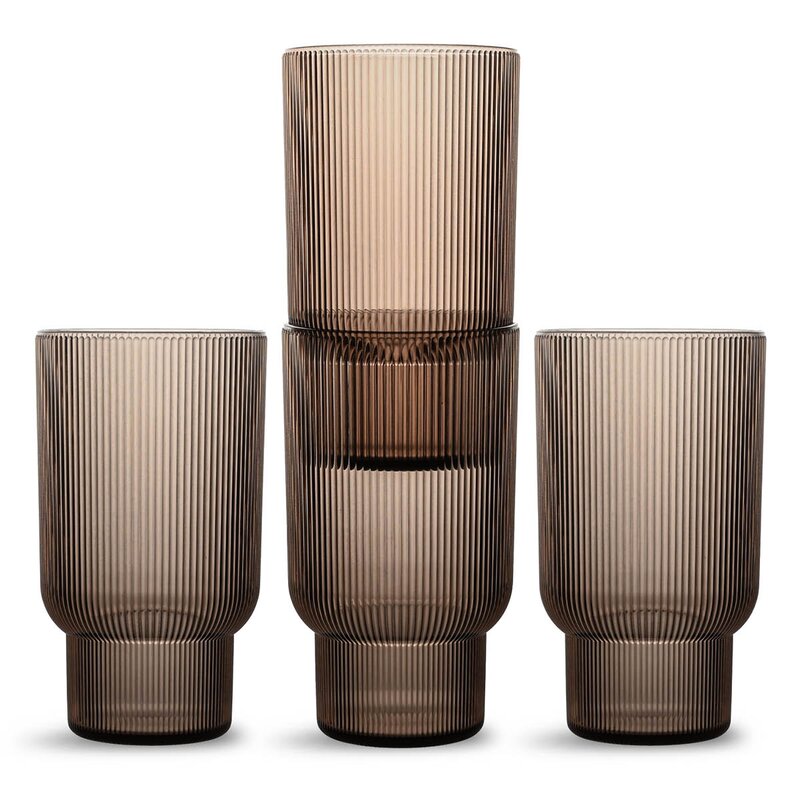 Sagaform Billi vannglass 43 cl 4 stk brun