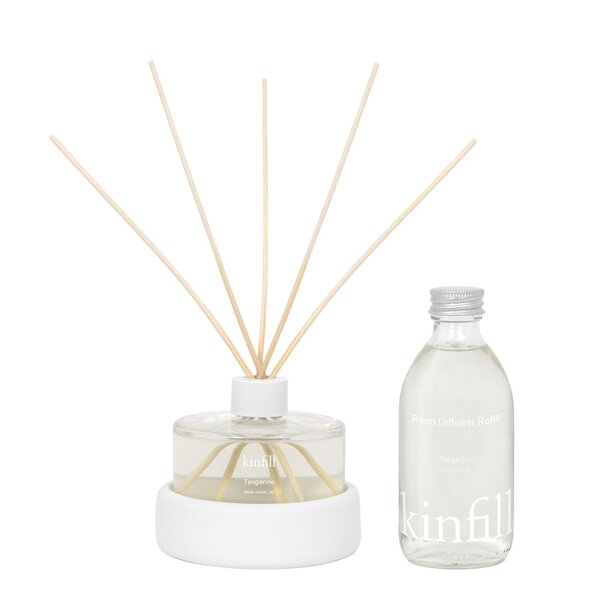 Kinfill – Starter kit Reed diffuser 250 ml tangerine