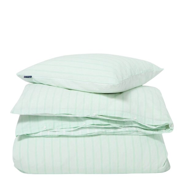 Lexington Sengesett percale 140x220 cm hvit/grønn stripete