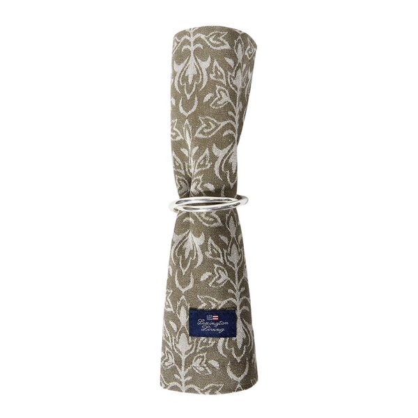 Lexington - Jacquard serviett 50x50 cm ornament beige/mørk oliven