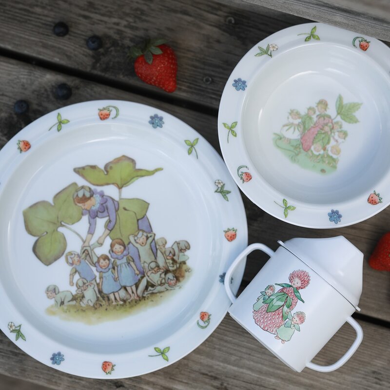 Rätt Start Elsa Beskow barneservise 3 deler blomsterbarn