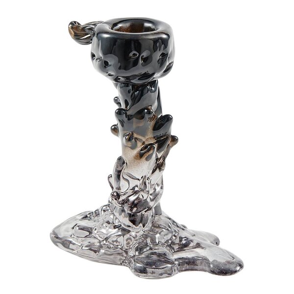 Pols Potten - Drip lysestake i glass S 14 cm svart