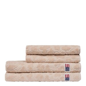 Lexington Velour Jacquard bladmønstret håndkle 70x50 cm lys beige