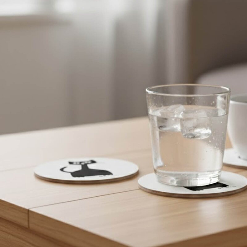 Rotor Design Selma glassunderlag 4 stk hvit/svart