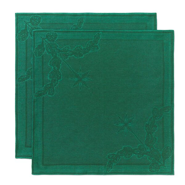 Royal Copenhagen Stjerne Riflet Jul serviett 45x45cm 2 stk grønn