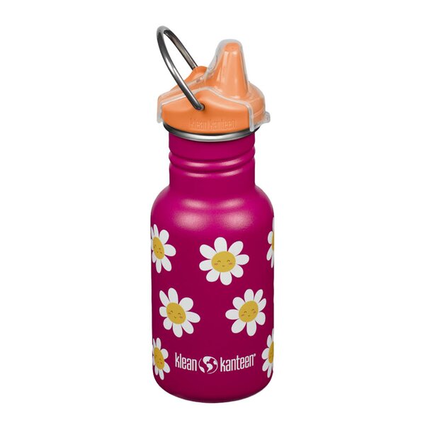 Klean Kanteen Kid Classic Narrow flaske 0,35L med tutelokk Happy Flowers