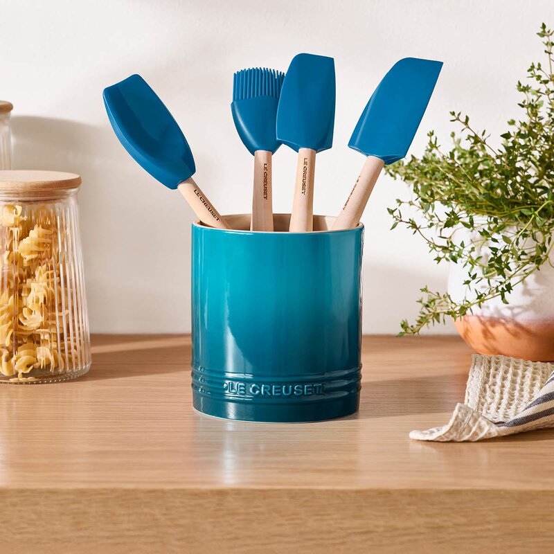 Le Creuset Signature bestikk- og redskapskrukke 1,1L deep teal