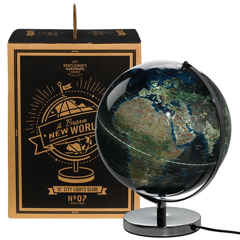 Gentlemen-s Hardware World Globe Light globus bordlampe 31 cm City Lights