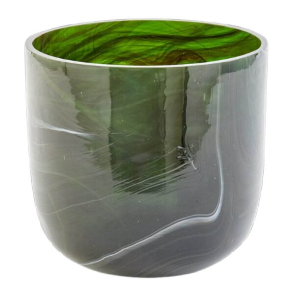 Pols Potten - Marbled vase i marmorert glass S 15,5 cm m&oslash;rkegr&oslash;nn