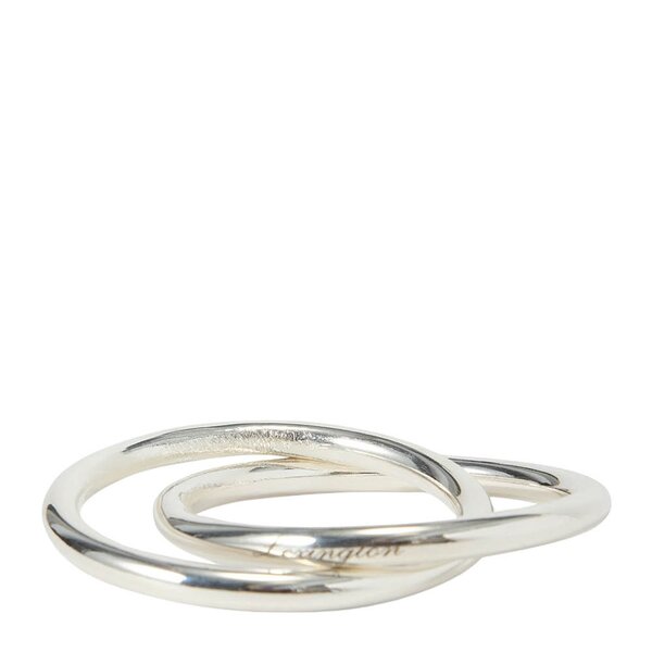 Lexington Double-Ring serviettring messing 4 cm sølv