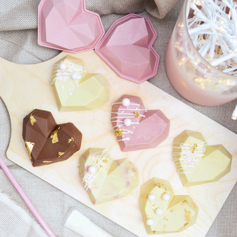 ScrapCooking Love kakeform 6 stk hjerte rosa