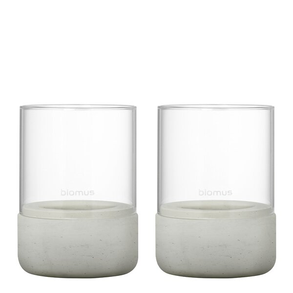 Blomus Calma lyslykt 9,5 cm 2 stk light gray