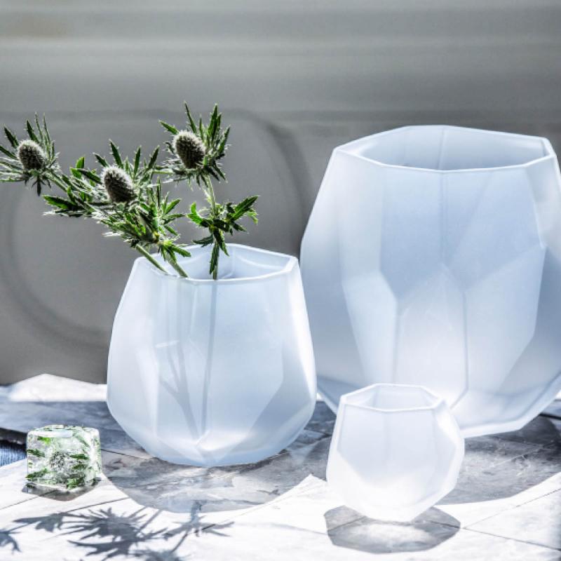 Magnor Iglo lykt/vase 22 cm frostet hvit