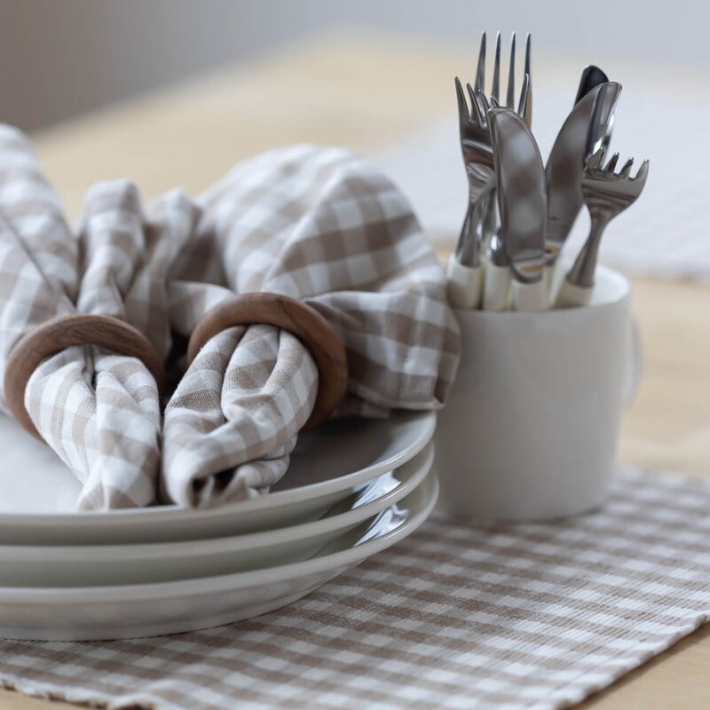 Sögne Home Serviett 45x45 cm beige/hvit