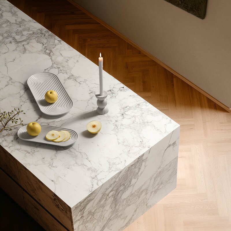 Lyngby Porcelæn Lyngby Tura oval serveringsfat 48x20 cm hvit