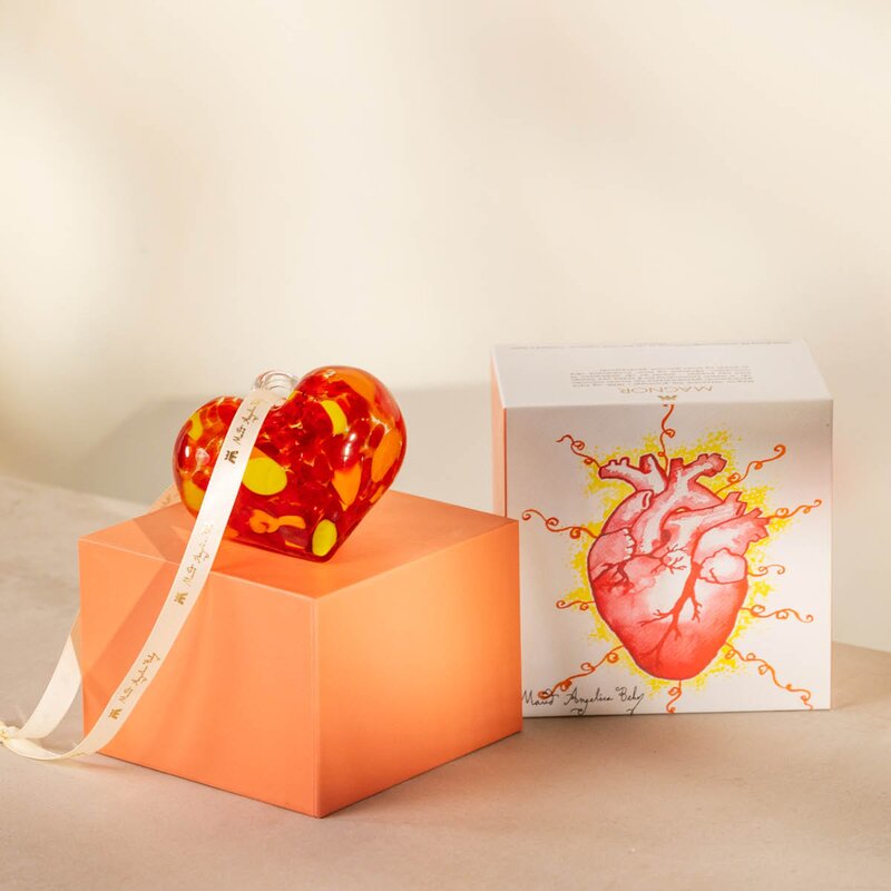 Magnor Til Deg dekorhjerte 7 cm rød