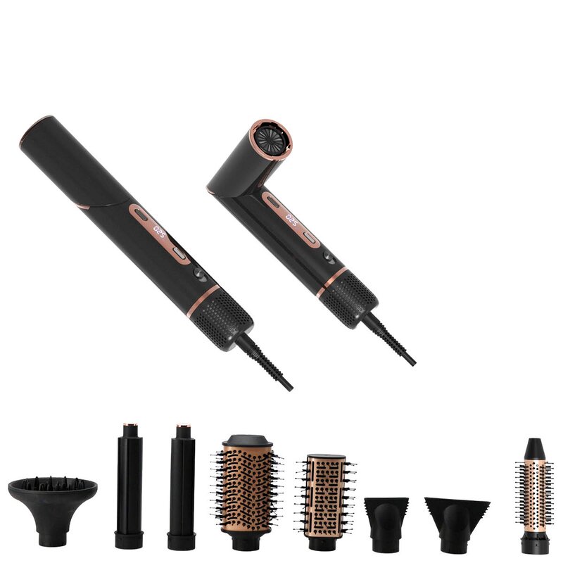 Hâws Beauty Hot Air Styler Deluxe multistyler og hårføner 8 hoder svart