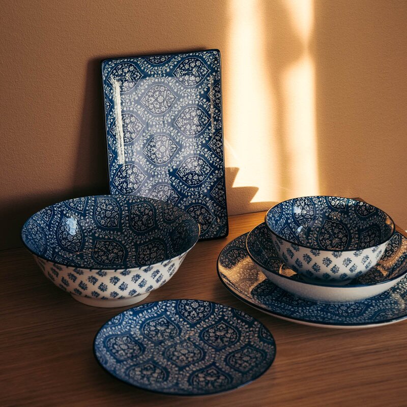 Stiernholm Sakura tallerken 26,5 cm blå/hvit