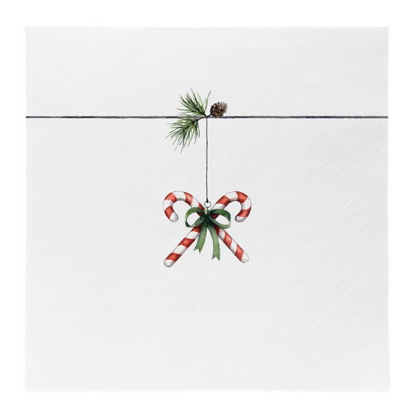 Sögne Home Tradisjon juleserviett lunsj 33x33 cm 20 stk polka