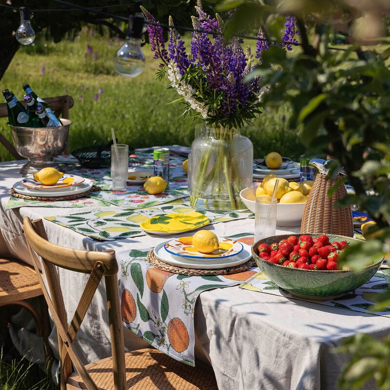 Ekelund Citroner bordløper 35x120 cm gul