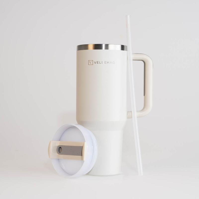 Velbehag The Tumbler med sugerør1,2 L white wine beige