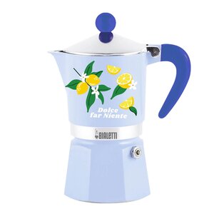 Bialetti Mercato Della Frutta espressokanne 3 kopper lys blå