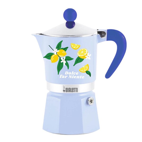 Bialetti Mercato Della Frutta espressokanne 3 kopper lys blå