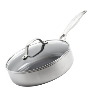 GreenPan Geneva keramisk traktørpanne med lokk 24 cm
