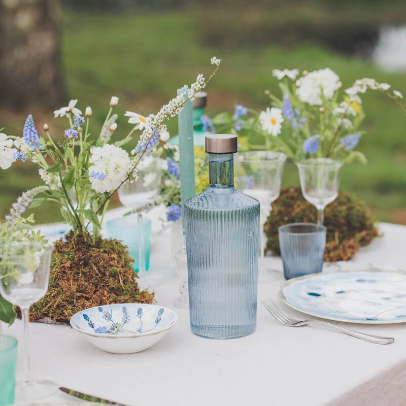 Paveau Ribbed Elegance glass Twilight 25 cl blå