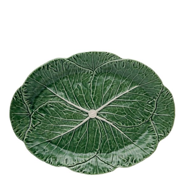 Bordallo Pinheiro Cabbage serveringsfat 43x32 cm kålblad grønn