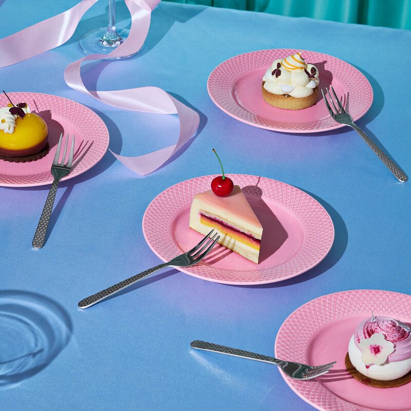 Lyngby Porcelæn Rhombe kakegaffel 4 stk stål