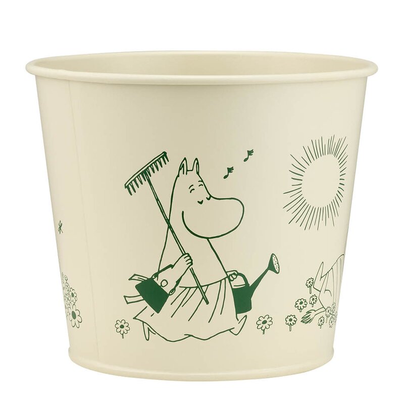 Muurla Mummi metallpotte 16 cm naturhvit