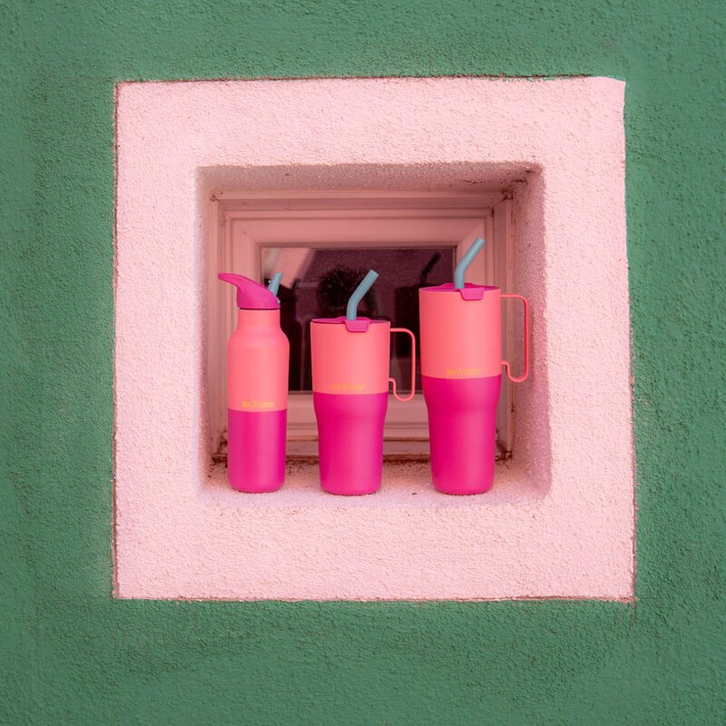 Klean Kanteen Rise vakumflaske 0,47L med sportslokk Pink Lemonade Kaleidoscope
