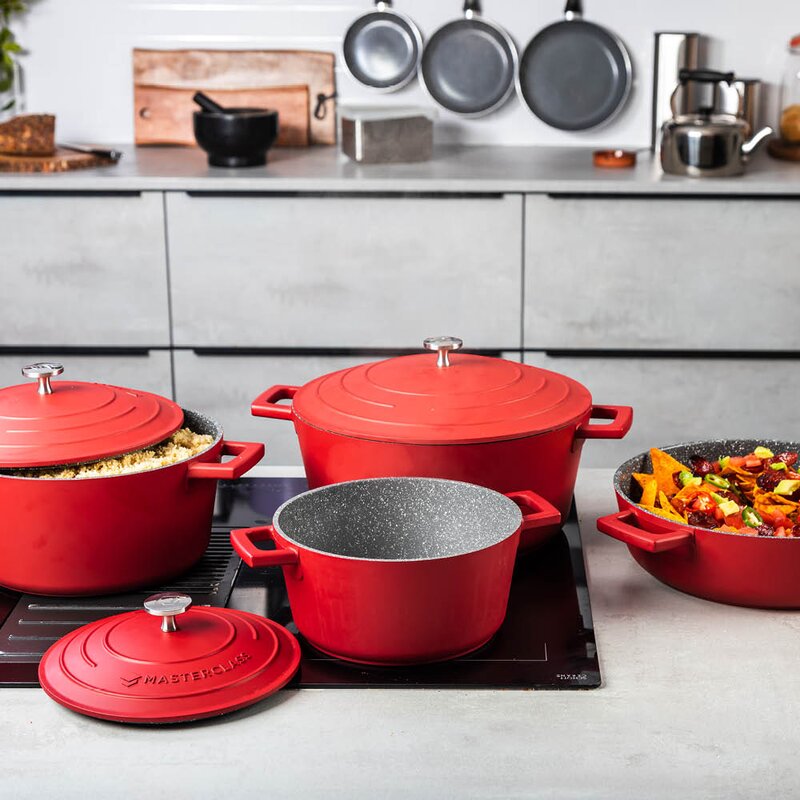 MasterClass Cast Aluminium gryte 4L rød