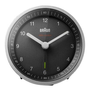 Braun Vekkerklokke analog DCF 8 cm sølv/svart
