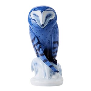 Royal Copenhagen Figurines ugle figur 22 cm blå/hvit