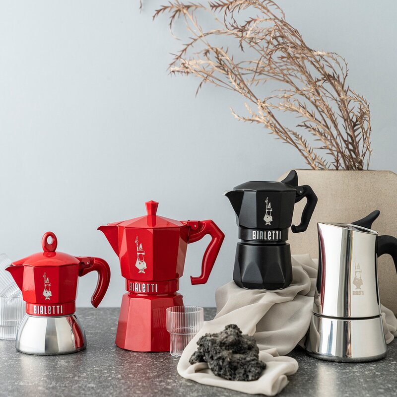 Bialetti Exclusive espressokanne 6 kopper 25 cl rød