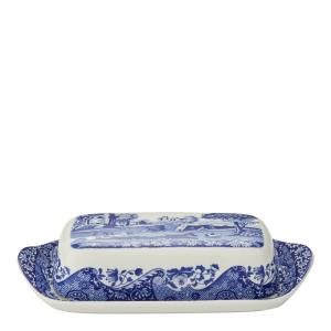Spode Blue Italian smørboks blå/hvit