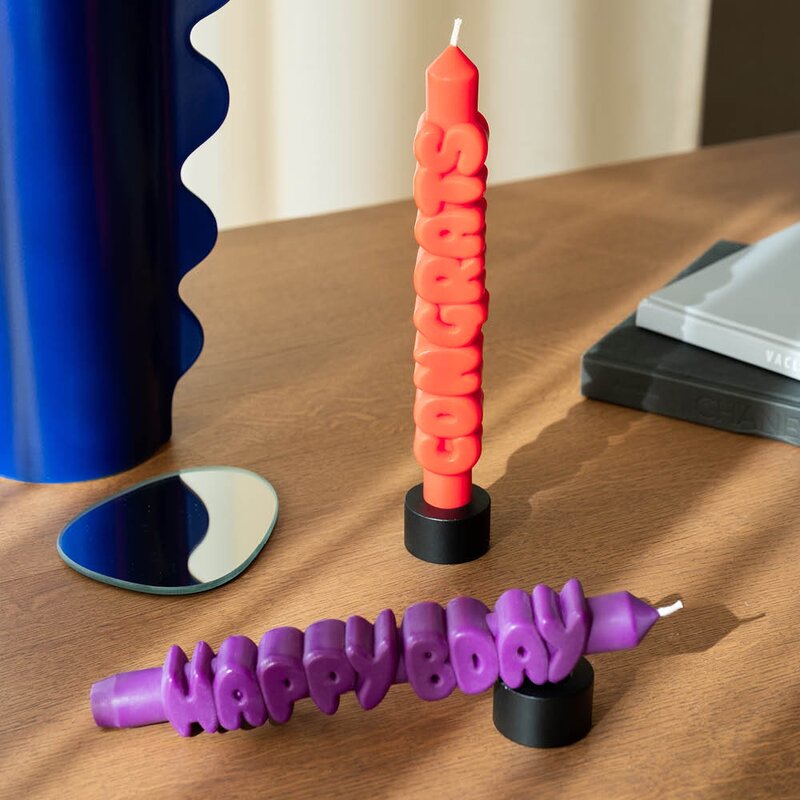 CandleHand 3D kronelys 23 cm 2 stk B-DAY indigo/oransje