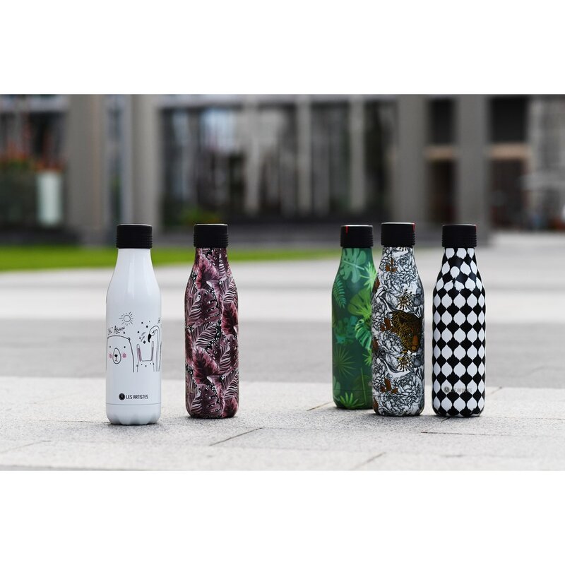 Les Artistes Bottle Up Design termoflaske 0,5L svart/hvit/rutete