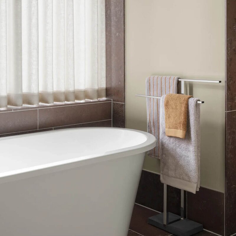 Blomus Arto badehåndkle 140x70 cm beige/orange tynne striper