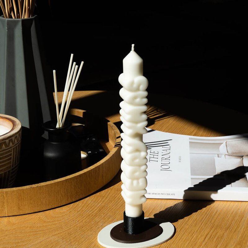 CandleHand 3D kronelys 23 cm MERRY XMAS hvit